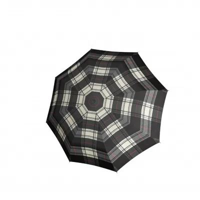 Produktbild von Knirps Taschenregenschirm Regenschirm T.200 Medium Duomatic Check Black & White schwarz mehrfarbig