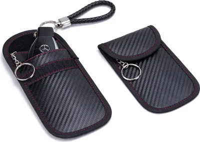 Produktbild von 2 Stück Signalblockierungstasche, Keyless Go Schutz Autoschlüssel Tasche, Autoschlüssel Schutz Keyless Faraday Tasche, Funkschlüssel Abschirmung Schlüsseltasche