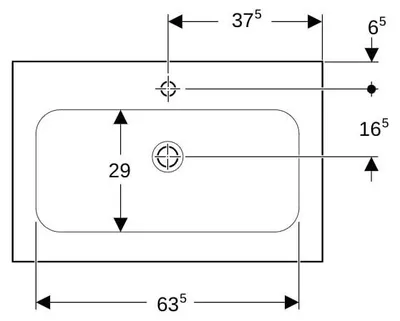 Produktbild von Geberit iCon Möbelwaschtisch, 1 Hahnloch, ohne Überlauf, 750 × 480 mm, 501.844.00.2