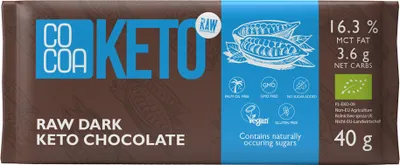 Produktbild von COCOA Dunkle Schokolade mit MCT Öl, Zuckerfrei, Low Carb, Vegan