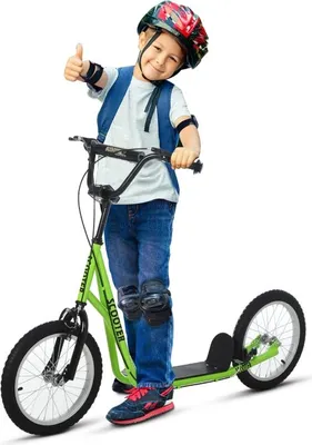 Produktbild von Kinderroller, Tretroller, Cityroller, Kickscooter, Roller Kinder, Kickboard mit Luftreifen, Handbremse, Scooter Kinder, ab 5 Jahre