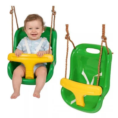 Zdjęcie produktu dla Bello Giardino | Huśtawka z tworzywa sztucznego – limonkowo-żółta – z wysokim oparciem – dla 1 dziecka – huśtawka z tworzywa sztucznego
