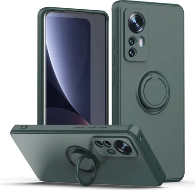 Produktbild von Xiaomi 12 Pro Handyhülle, Ring Halter Ständer Kratzfeste Weiche Silikon schutzhülle für Xiaomi 12 Pro Grün