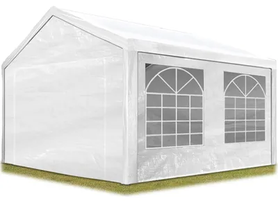 Produktbild von TOOLPORT Partyzelt Pavillon 3x4 m in weiß PE Plane 350 N Wasserdicht UV Schutz Festzelt Gartenzelt