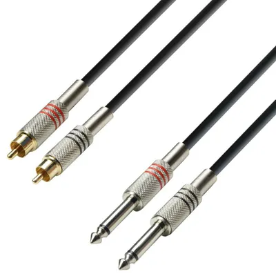 Immagine prodotto di cavo doppio da 1 m da 2x RCA maschio a 2x jack da 6,3 mm mono