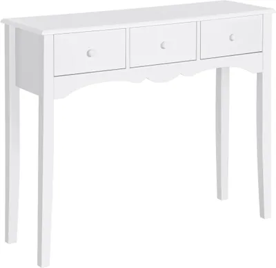 Produktbild von Flurtisch - Konsolentisch - 3 Schubladen - 100x32x85 cm - Für Diele/Wohnzimmer - Montage Erforderlich