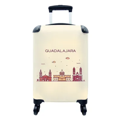 Produktbild von MuchoWow® Koffer Handgepäck Trolley Rollkoffer Kleine Reisekoffer mit 4 Rollen - Mexiko - Skyline - Guadalajara - Cabin Size < 55x40x23 cm & 55x40x20 cm - Fotokoffer - Kabinenkoffer - Boardgepäck - Reise-Box - Reisekoffer - Reisegepäck - Koffer mit Bild - Trolley für Kinder