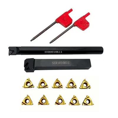 Imagen del producto de Brocas para torneado de roscas SER1010H11+SNR0010K11 + insertos de corte indexables AG60 (11ER / IR)