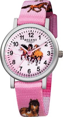 Produktbild von Regent Textil Kinder Uhr F-729 Quarzuhr Armband rosa D2URF729