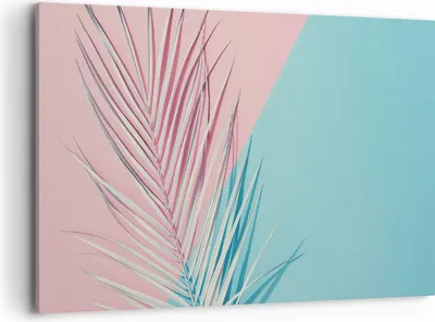 Produktbild von Bild auf Leinwand - Leinwandbild - Einteilig - Blatt Rosa Türkis - 120x80cm - Wand Bild - Wanddeko - Wandbilder - Leinwanddruck - Bilder - Wanddekoration - Leinwand bilder - Wandbild - AA120x80-4421