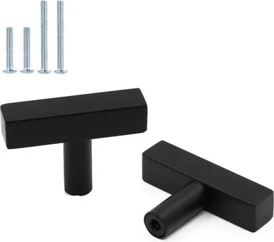 Productafbeelding van Famanu meubelgreep, roestvrij staal met zwarte coating - 10 stuks