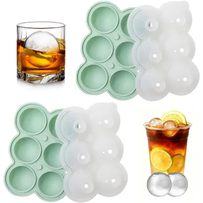 2er-Set Silikon-Eiswürfelformen, runde Eiswürfel Ø 4,5 cm, BPA-frei