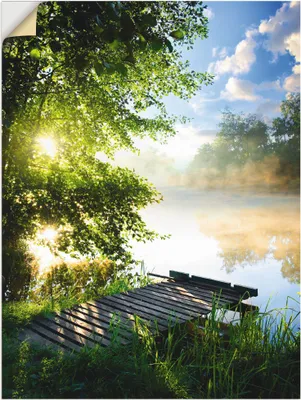 Produktbild von ARTland Wandbild, selbstklebend Angelsteg am Morgen Größe: 45x60 cm