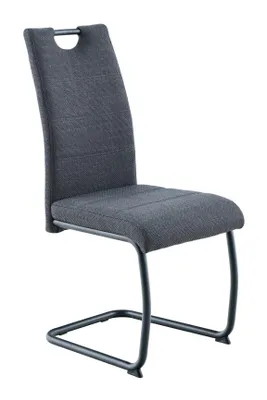 Produktbild von Hela Tische, Freischwinger Esszimmerstuhl Florenz, Bezug Webstoff Anthrazit+passende Gestellfarbe, ergonomische Lehne mit Griff, 120kg belastbar