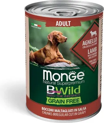 Productafbeelding van Monge BWild Volwassen Hond, Lam met pompoen en courgette, 400g