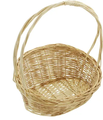 Produktbild von Kleiner Bügelkorb Weide geflochten weiß – Geschenkkorb