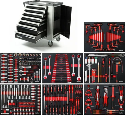 Produktbild von Mephisto Werkzeugwagen 7 Schubladen davon 7 mit Werkzeug CRV gefüllt