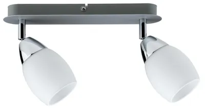 Image de 600.77.LED Paulmann Plafonnier Spot Wolba 2x4W LED GU10 230V Chrome mat Métal/Verre