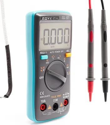 Produktbild von Digitales Multimeter ZT102 130x65x32mm mit Temperaturmessung, RMS und automatischer Bereichswahl