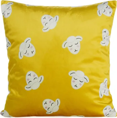 Produktbild von EUROFIRANY | Kissenhülle - 45 x 45 cm - senfgelbes Kinderkissenbezug - Velvet