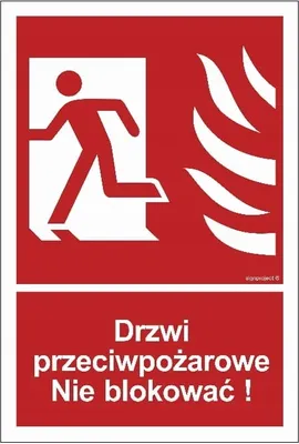 Obrázok produktu pre Protipožiarne dvere. Neblokujte ich! ľavostranná doska 296x200 + nálepky