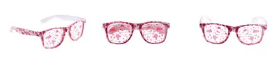 Produktbild von weiße blutverschmierte Brille mit klaren Gläsern ohne Stärke