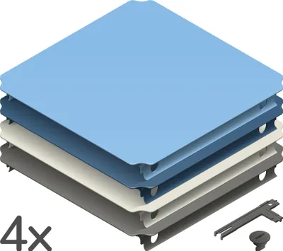 Produktbild von Quadro Plattenset S Erweiterungs-Set mit 4 großen Platten zur Erweiterung des Quadro-Baukastens – Petrol