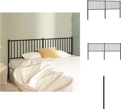 Produktbild von vidaXL Kopfteil Metall Schwarz 180 cm -  Kopf- & Fußenden