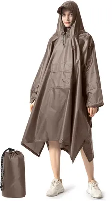 Produktbild von Regenponcho Damen, wasserdicht, blau-kirsche, für Wandern