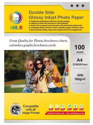 Obrázok produktu pre 100 listov formátu A4, dvojstranný, lesklý fotografický papier