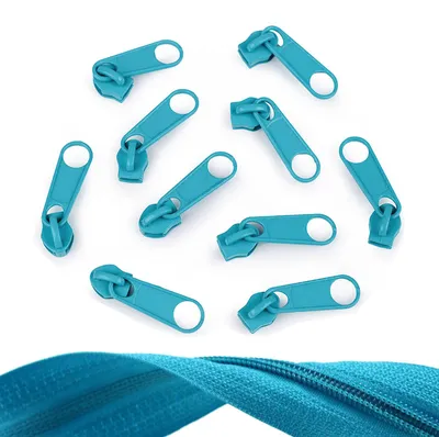 10 Reißverschluss Zipper für Endlosreißverschluss, 5mm, aquamarine