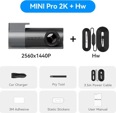 Image de Caméra de recul automatique, résolution 2K, technologie de vision nocturne, MINIPro 2K n Hw-a, pas de carte SD-a