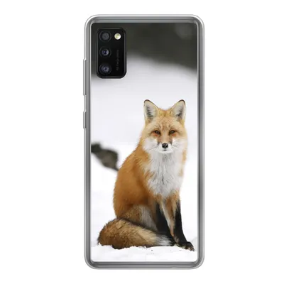Produktbild von MuchoWow® Handyhülle Schutzhülle Hülle für Samsung Galaxy A41 Fuchs - Schnee - Winter Silikon Softcase Handy Hülle - Mobiltelefon