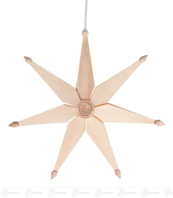 Produktbild von Fensterbild Weihnachtsstern einfach natur (40cm) von Dregeno Seiffen