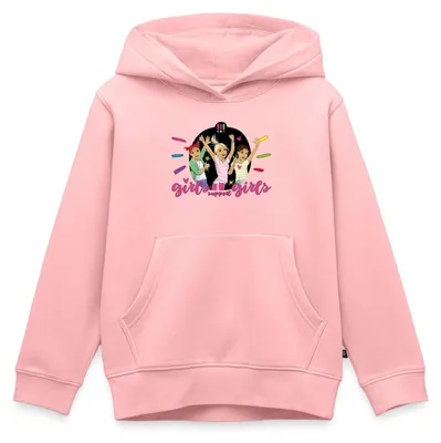 Produktbild von Spreadshirt Die Drei Ausrufezeichen Girls Support Girls Kinder Premium Hoodie, 110/116 (4 Jahre), Rosa
