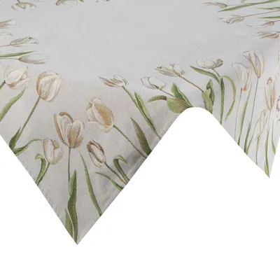 Produktbild von Dekorative Gobelin Tischdecke 4041 hellgrau schwarzgrau 100x100 cm   -5%