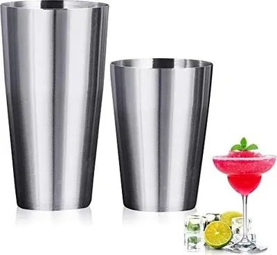 Produktbild von Cocktail Shaker Edelstahl Cocktailshaker Barset Boston Shaker Set Cocktail Messbecher 700ML+500ML Kapazität Shaker Becher Cocktailset für Anfänger professionelle Barkeeper Bar Partys (Silber)