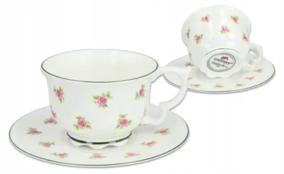 Image de Carmani Tasse et Soucoupe Porcelaine Fleurs Collection Babuni