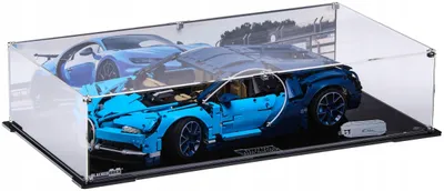 Immagine prodotto di Vetrina nera per LEGO® Technic 42083 Bugatti Chiron, con retro stampato