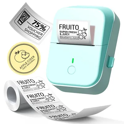 Produktbild von Mobiler Thermodrucker PM260C mit Bluetooth und USB, 203 DPI, für Etiketten und Belege - Grün