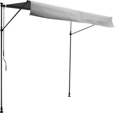 Image de Store banne pour balcon CHENE 2 × 1,2m - Toile grise et structure grise