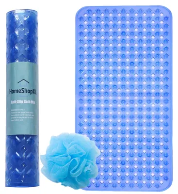 Produktbild von Badematte Duschmatte - 88x40cm - Antirutschmatte Blau mit Saugnäpfen - Antirutschmatte für Bad oder Dusche