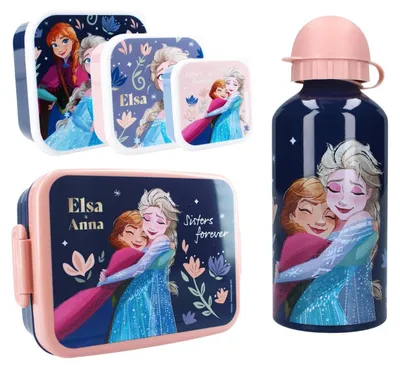 Image de Set de repas Frozen : gourde, boîte à repas et boîte à collation 3 en 1