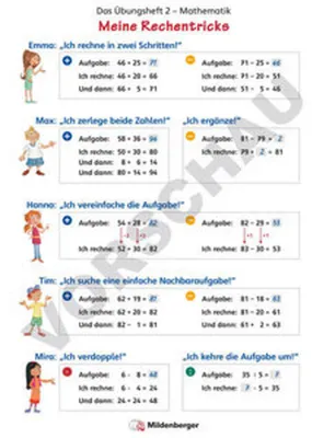 Obrázok produktu pre Das Übungsheft Mathematik 2 - Poster Meine Rechentricks