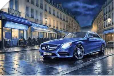 Produktbild von ARTland Poster Mit dem Mercedes nach Paris Größe: 90x60 cm