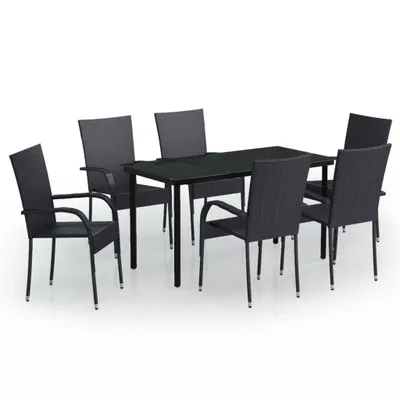 Produktbild von 7-tlg. Garten-Essgruppe Schwarz