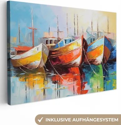 Obrázok produktu pre OneMillionCanvasses® - Obrazy na plátne - 150x100 cm, lode - umenie - maľba, nástenné umenie Print Wall Decor - fotografia na plátne - maľba na drevenom ráme