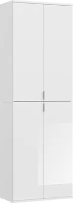 Produktbild von Famanu Kleiderschrank Hochglanz Weiß - 4 Türen, 7 Fächer