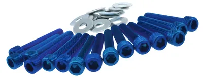 Produktbild von Motordeckelschrauben STR8 blau Aluminium für Yamaha Aerox 50 Cat ab Bj. 2003