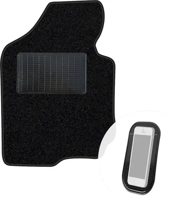 Produktbild von moto-MOLTICO Fahrer Fußmatte Auto Velours Fahrerseite Autoteppiche Schwarz Fahrermatte 1-teilig passend für Kia Carens 2006-2012